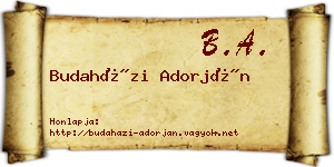 Budaházi Adorján névjegykártya